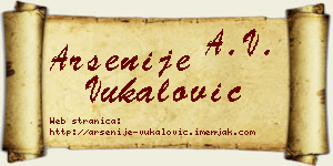 Arsenije Vukalović vizit kartica